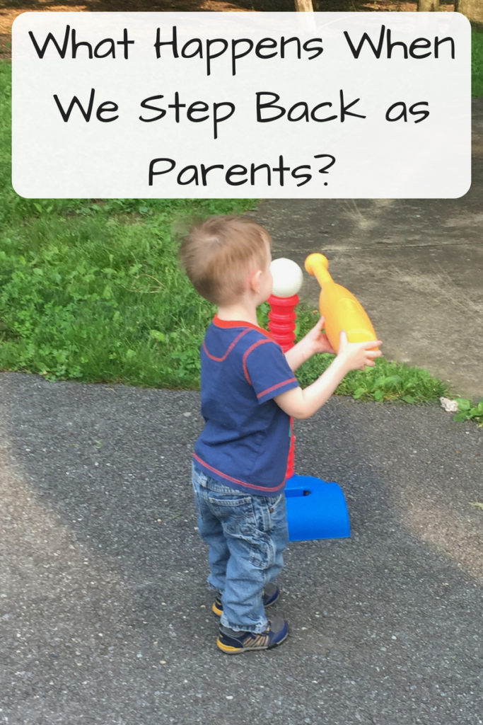 What Happens When We Step Back as Parents? (Photo: Young white boy holding a t-ball bat)