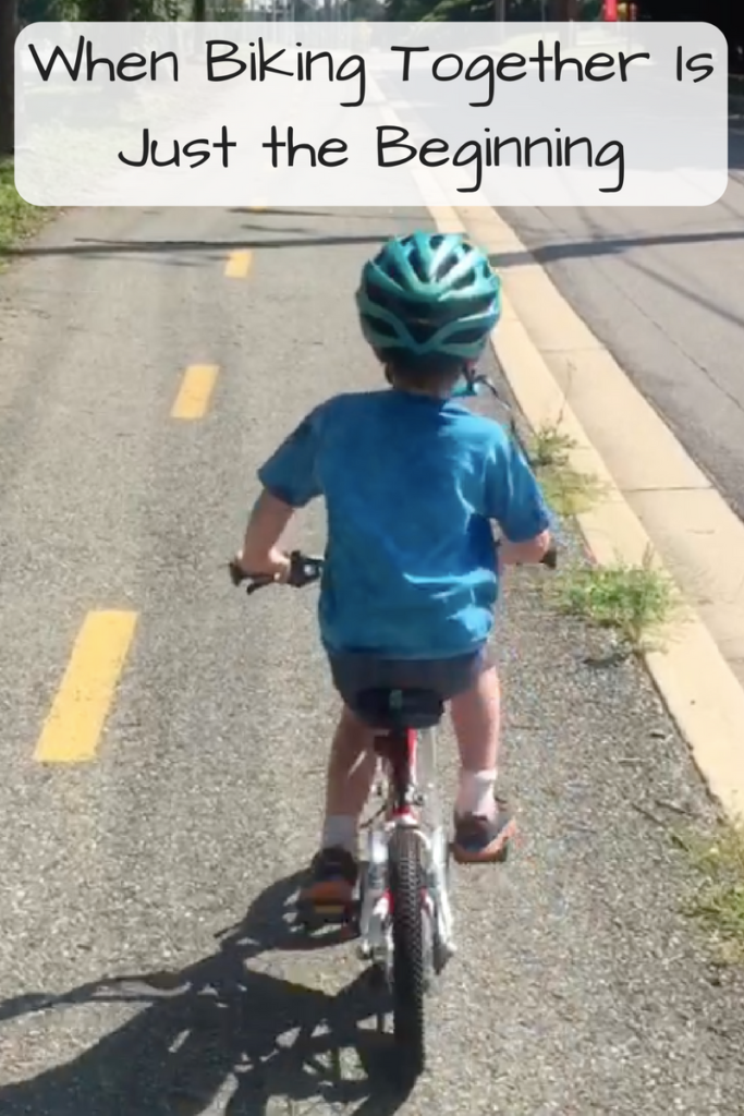 When Biking Together Is Just the Beginning (Photo: Young white boy on a bike, pedaling down a multi-use path)