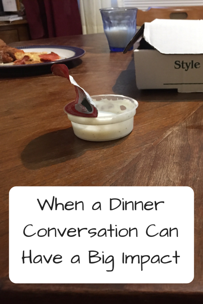 When a Dinner Conversation Can Have a Big Impact (Photo: Open container of ranch dressing on a wooden table)