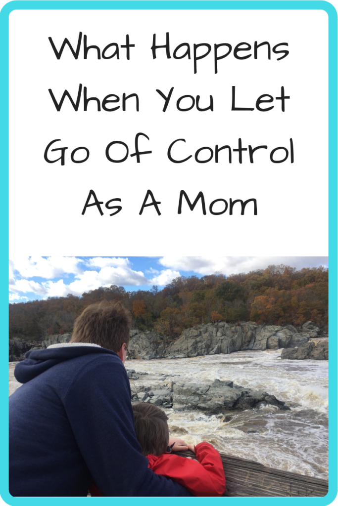 What Happens When You Let Go Of Control As A Mom (Photo: Man and child looking at waterfall)