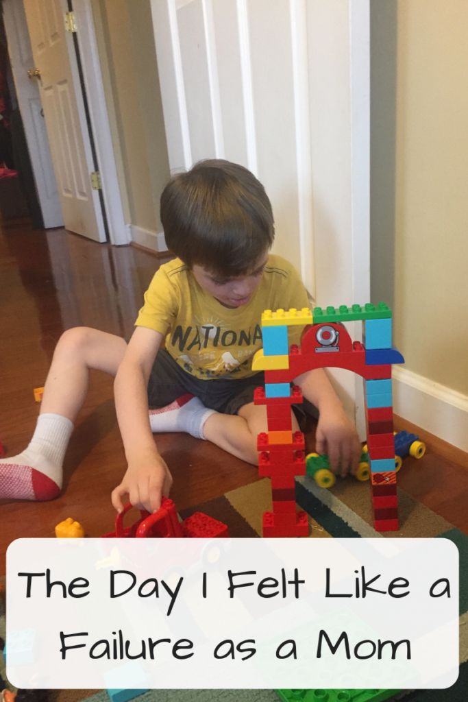 Photo: Little boy playing Legos. (Text: The Day I Felt Like a Failure as a Mom)